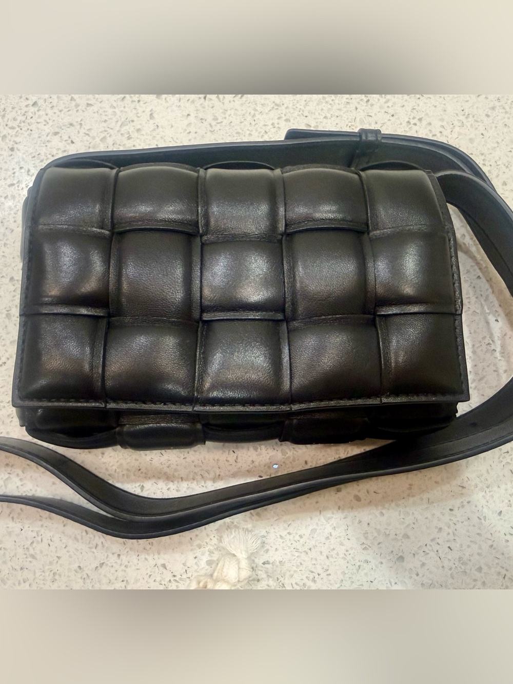 Bottega Veneta Black Padded Cassette Crossbody Bag